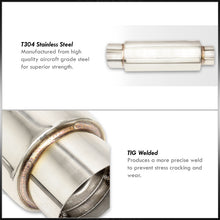 Load image into Gallery viewer, Universal 3" Inlet / 4" Slant Tip Fireball Style Stainless Steel Exhaust Muffler Chrome