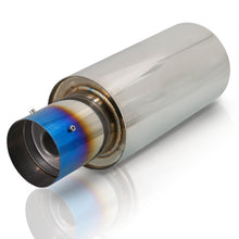 Load image into Gallery viewer, Universal 2.5" Inlet / 4" Straight Tip N1 Style Stainless Steel Exhaust Muffler Burnt