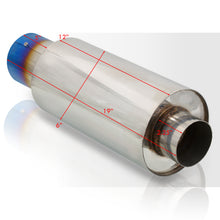 Load image into Gallery viewer, Universal 2.5" Inlet / 4" Straight Tip N1 Style Stainless Steel Exhaust Muffler Burnt