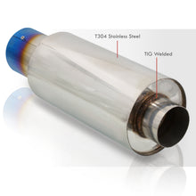 Load image into Gallery viewer, Universal 2.5" Inlet / 4" Straight Tip N1 Style Stainless Steel Exhaust Muffler Burnt