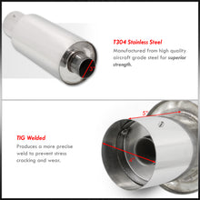 Load image into Gallery viewer, Universal 3" Inlet / 4" Straight Tip N1 Style Stainless Steel Exhaust Muffler Chrome