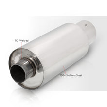 Load image into Gallery viewer, Universal 3" Inlet / 4" Straight Tip N1 Style Stainless Steel Exhaust Muffler Chrome