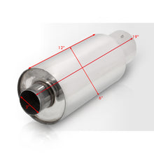 Load image into Gallery viewer, Universal 3" Inlet / 4" Straight Tip N1 Style Stainless Steel Exhaust Muffler Chrome