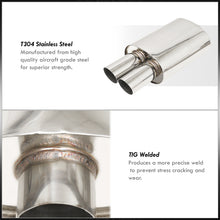 Load image into Gallery viewer, Universal 3" Inlet / 3" Dual Slant Tip DTM Style Stainless Steel Exhaust Muffler Chrome