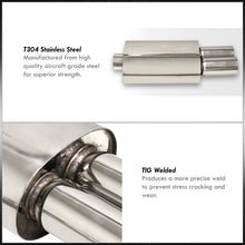 Load image into Gallery viewer, Universal 2.5" Inlet / 3" Dual Straight Tip DTM Style Stainless Steel Exhaust Muffler Chrome