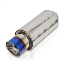 Load image into Gallery viewer, Universal 2.5" Inlet / 4" Slant Tip N1 Style Stainless Steel Exhaust Muffler Burnt