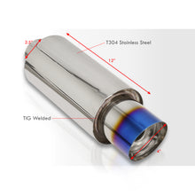 Load image into Gallery viewer, Universal 2.5" Inlet / 4" Slant Tip N1 Style Stainless Steel Exhaust Muffler Burnt