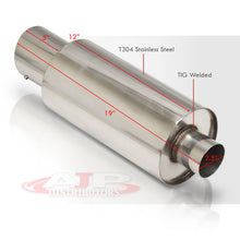 Load image into Gallery viewer, Universal 2.5" Inlet / 4" Slant Tip N1 Style Stainless Steel Exhaust Muffler Chrome