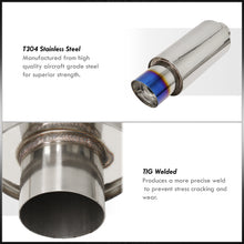 Load image into Gallery viewer, Universal 3" Inlet / 4.5" Slant Tip N1 Style Stainless Steel Exhaust Muffler Burnt