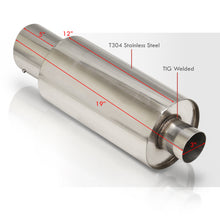 Load image into Gallery viewer, Universal 3" Inlet / 4.5" Slant Tip N1 Style Stainless Steel Exhaust Muffler Chrome