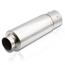 Load image into Gallery viewer, Universal 2.5" Inlet / 4" Straight Tip Fireball Style Stainless Steel Exhaust Muffler Chrome