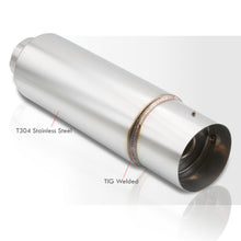 Load image into Gallery viewer, Universal 2.5&quot; Inlet / 4&quot; Straight Tip Fireball Style Stainless Steel Exhaust Muffler Chrome
