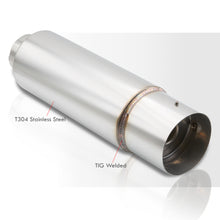 Load image into Gallery viewer, Universal 2.5" Inlet / 4" Straight Tip Fireball Style Stainless Steel Exhaust Muffler Chrome