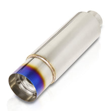 Load image into Gallery viewer, Universal 3" Inlet / 4.5" Straight Tip Fireball Style Stainless Steel Exhaust Muffler Burnt