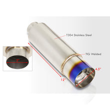 Load image into Gallery viewer, Universal 3" Inlet / 4.5" Straight Tip Fireball Style Stainless Steel Exhaust Muffler Burnt