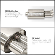 Load image into Gallery viewer, Universal 2.5" Inlet / 3" Dual Upward Tips DTM Style Stainless Steel Exhaust Muffler Chrome