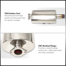 Load image into Gallery viewer, Universal 2.5" Inlet / 2.5" Straight Tip Oval Canister Stainless Steel Electric Valve Exhaust Muffler Burnt