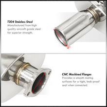 Load image into Gallery viewer, Universal 3" Inlet / 4" Rolled Tip Oval Style Stainless Steel Electric Valve Exhaust Muffler Chrome