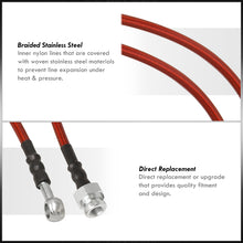 Load image into Gallery viewer, Honda Civic 1996-2000 Stainless Steel Braided Oil Brake Lines Red (Models with Rear Disc Only)