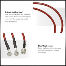 Load image into Gallery viewer, Honda Civic DX LX EX 2001-2005 Stainless Steel Braided Oil Brake Lines Red
