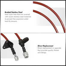 Load image into Gallery viewer, Acura Integra 1990-1993 Stainless Steel Braided Oil Brake Lines Red