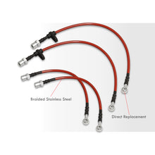 Load image into Gallery viewer, Lexus SC300 SC400 1992-2000 / Toyota Supra (Non-Turbo) 1993-1998 Stainless Steel Braided Oil Brake Lines Red