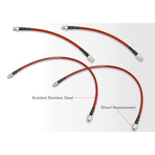 Load image into Gallery viewer, BMW 5 Series E60 E63 E64 2004-2010 Stainless Steel Braided Oil Brake Lines Red
