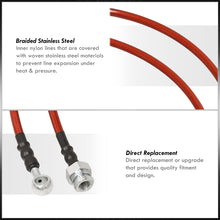 Load image into Gallery viewer, Nissan 240SX S13 1989-1994 Stainless Steel Braided Oil Brake Lines Red