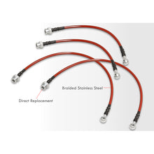 Load image into Gallery viewer, Nissan 240SX S13 1989-1994 Stainless Steel Braided Oil Brake Lines Red