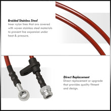 Load image into Gallery viewer, Honda Prelude 1997-2001 Stainless Steel Braided Oil Brake Lines Red