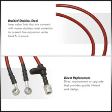 Load image into Gallery viewer, Honda Accord 2003-2012 Stainless Steel Braided Oil Brake Lines Red (Models with Rear Disc Only)
