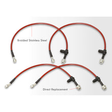 Load image into Gallery viewer, Honda Accord 2003-2012 Stainless Steel Braided Oil Brake Lines Red (Models with Rear Disc Only)
