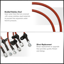 Load image into Gallery viewer, Honda S2000 2000-2005 Stainless Steel Braided Oil Brake Lines Red