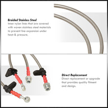 Load image into Gallery viewer, Honda Civic 1992-1995 / Del Sol 1993-1997 / Acura Integra 1994-2001 Stainless Steel Braided Oil Brake Lines Silver (Models with Disc Only)