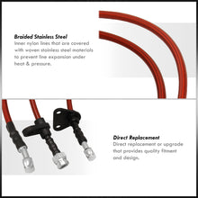 Load image into Gallery viewer, Honda Civic 1992-1995 / Del Sol 1993-1997 / Acura Integra 1994-2001 Stainless Steel Braided Oil Brake Lines Red (Models with Disc Only)