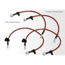 Load image into Gallery viewer, Honda Civic 1992-1995 / Del Sol 1993-1997 / Acura Integra 1994-2001 Stainless Steel Braided Oil Brake Lines Red (Models with Disc Only)