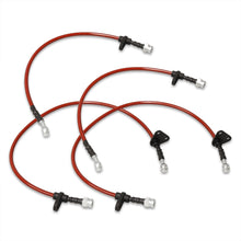 Load image into Gallery viewer, Honda Prelude 1992-1996 Stainless Steel Braided Oil Brake Lines Red