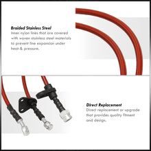 Load image into Gallery viewer, Honda Prelude 1992-1996 Stainless Steel Braided Oil Brake Lines Red