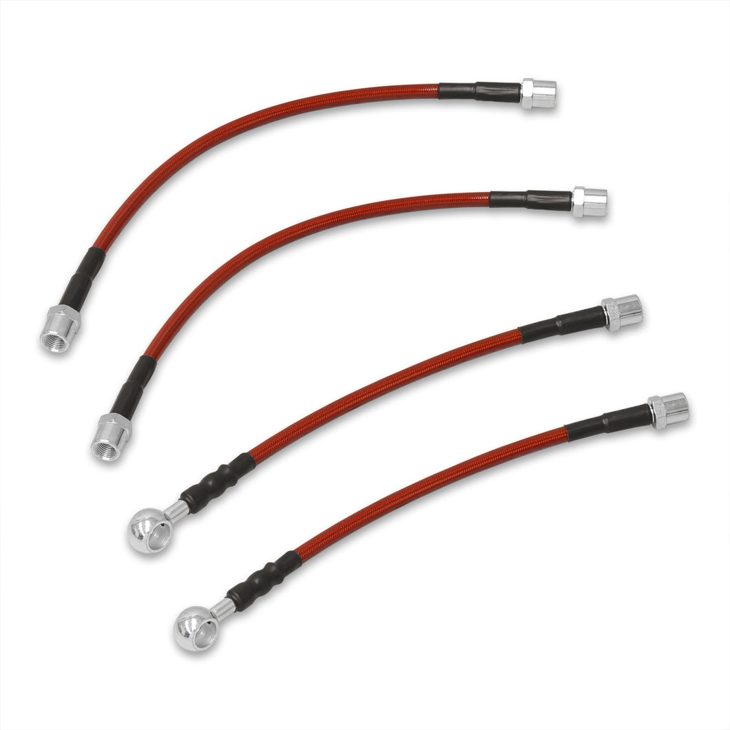 Audi A4 Quattro 2002-2009 / S4 2004-2009 Stainless Steel Braided Oil Brake Lines Red