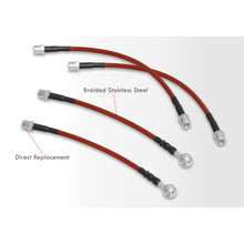 Load image into Gallery viewer, Audi A4 Quattro 2002-2009 / S4 2004-2009 Stainless Steel Braided Oil Brake Lines Red
