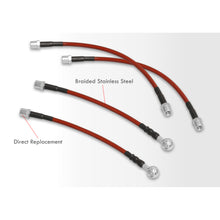 Load image into Gallery viewer, Audi A4 Quattro 2002-2009 / S4 2004-2009 Stainless Steel Braided Oil Brake Lines Red