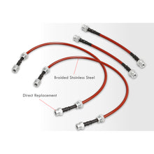 Load image into Gallery viewer, Nissan 300ZX 1990-1996 Stainless Steel Braided Oil Brake Lines Red