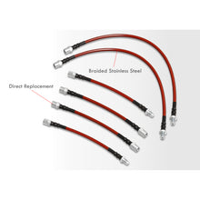 Load image into Gallery viewer, BMW 3 Series E36 1992-1998 / 5 Series E34 1987-1995 / 7 Series 1988-1994 Stainless Steel Braided Oil Brake Lines Red