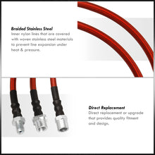 Load image into Gallery viewer, BMW 7-Series E38 1995-2001 Stainless Steel Braided Oil Brake Lines Red