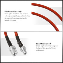 Load image into Gallery viewer, Porsche 944 1982-1989 Stainless Steel Braided Oil Brake Lines Red