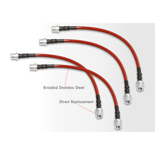 Load image into Gallery viewer, Porsche 911 996 Carrera 1998-2005 Stainless Steel Braided Oil Brake Lines Red