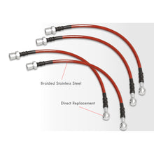 Load image into Gallery viewer, Lexus IS300 2001-2005 Stainless Steel Braided Oil Brake Lines Red
