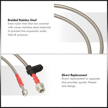 Load image into Gallery viewer, Honda Accord 1998-2002 Stainless Steel Braided Oil Brake Lines Silver (Models with Rear Disc Only)