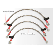 Load image into Gallery viewer, Honda Accord 1998-2002 Stainless Steel Braided Oil Brake Lines Silver (Models with Rear Disc Only)