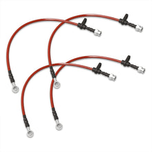 Load image into Gallery viewer, Honda Accord 1998-2002 Stainless Steel Braided Oil Brake Lines Red (Models with Rear Disc Only)
